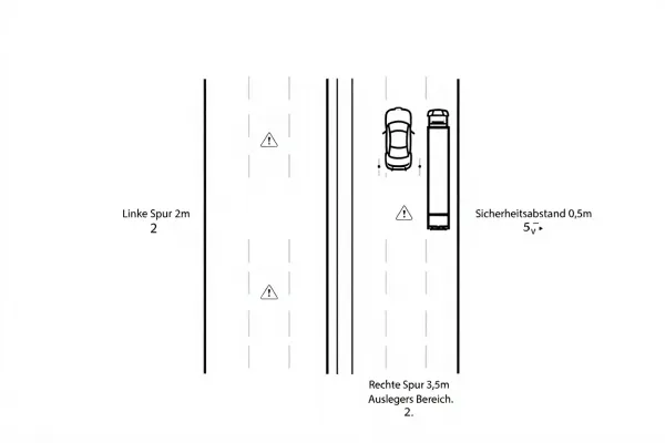 Spurwahl und Abstände in Baustellen